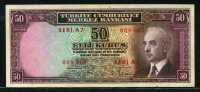 터키 Turkey 1930(1942-1944) 50 Kurus,P133, 준미사용 (얼룩)
