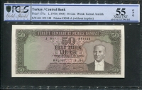 터키 Turkey 1930(1964) 50 Lira,P175a,PCGS 55 OPQ 준미사용