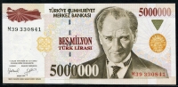 터키 Turkey 1970(1997) 5000000 Lira, 5,000,000 Lira P210, 미사용