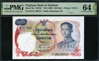 태국 Thailand 1968 100 Baht P79a PMG 64 EPQ 미사용