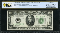미국 1934년 B 20달러 FR#2056-B, PCGS 64 PPQ 미사용
